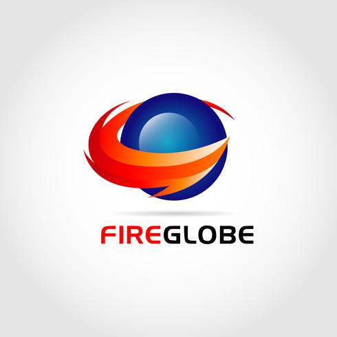 Logo de globo de fuego vector