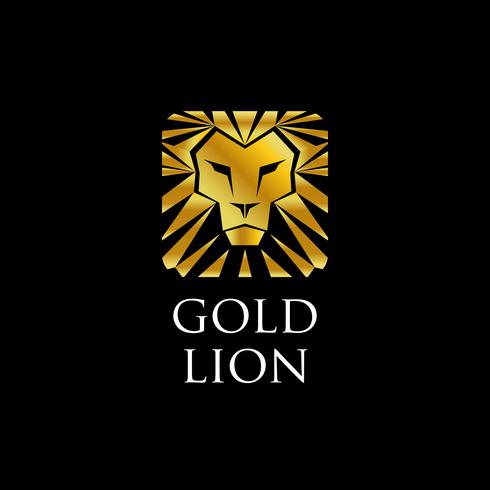 Logotipo de león dorado vector