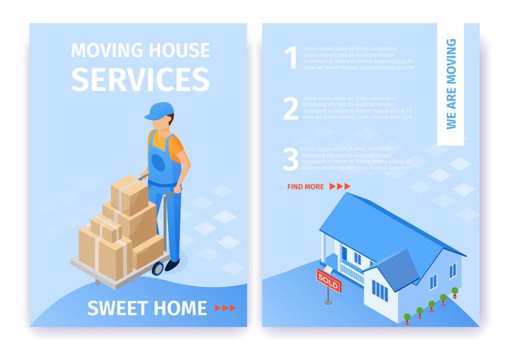 Illustration Set Moving House Services Sweet Home vector