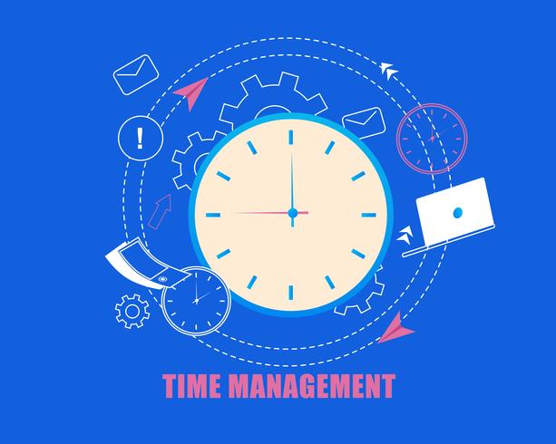 Time Management Flat Cartoon vector