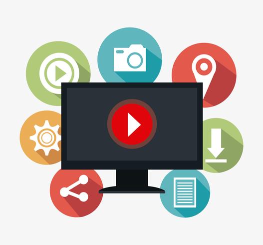 Digital and social marketing strategies vector