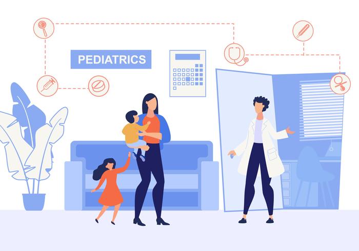 Informational Poster Inscription Pediatrics vector