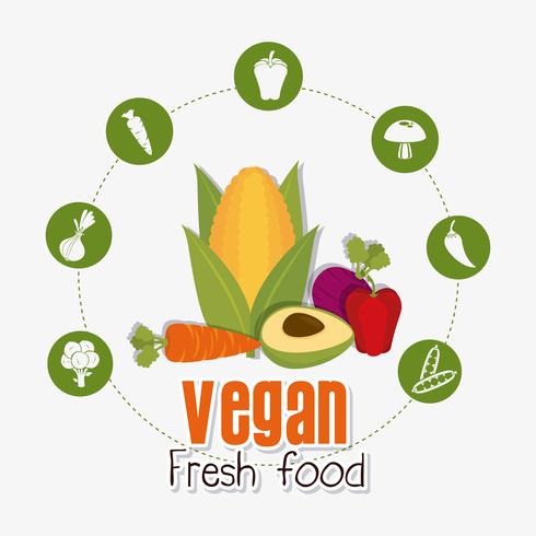 Diseño de comida vegana. vector