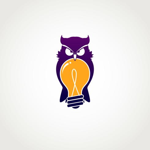 Smart Owl With Bulb Idea Logo Sign Symbol Icon vector