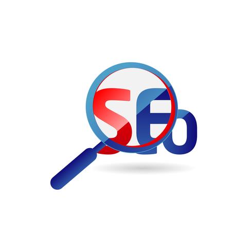 Logotipo de ampliación de optimización de motor de búsqueda vector