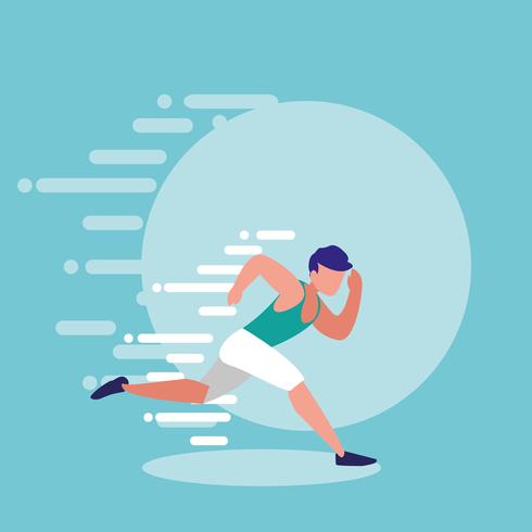 hombre atleta corriendo personaje avatar vector