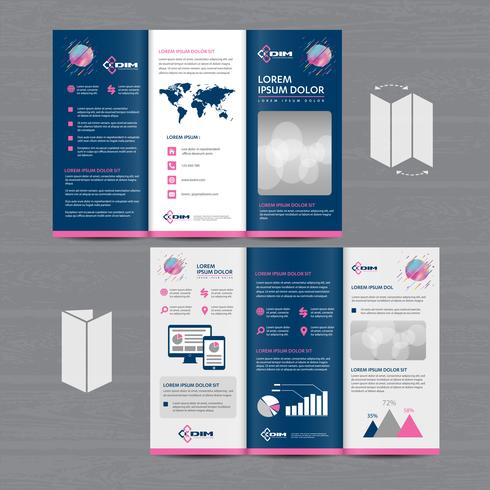 Tri-Fold Brochure Mock-up Presentation Layout vector