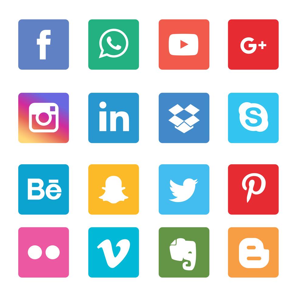 Social Media Icons Set - Download Free Vectors, Clipart Graphics