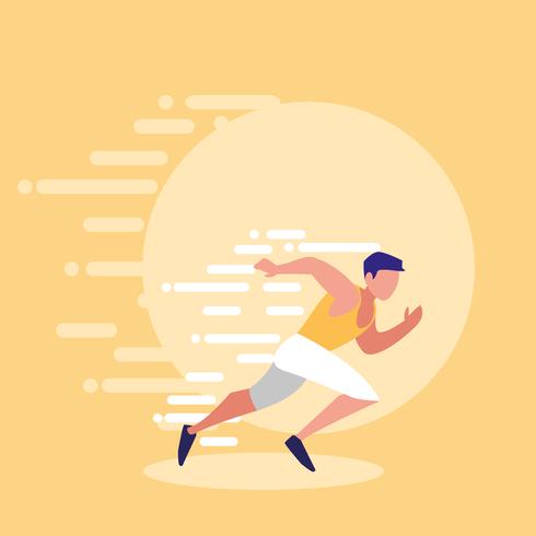 hombre atleta corriendo avatar vector