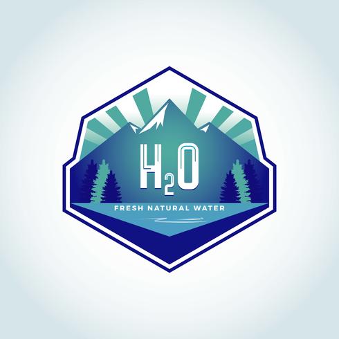 Logotipo de Agua Natural H2O vector