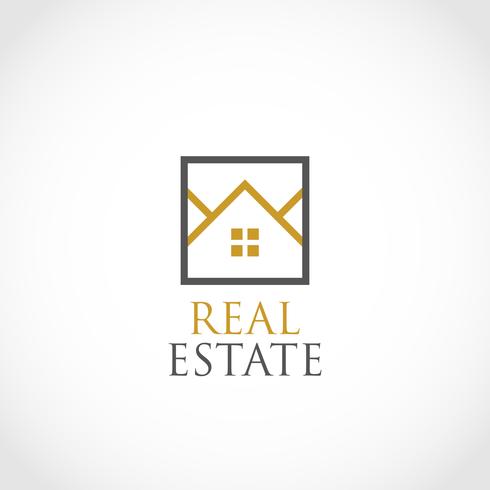 Homes in Square Outline Real Estate Logo vector
