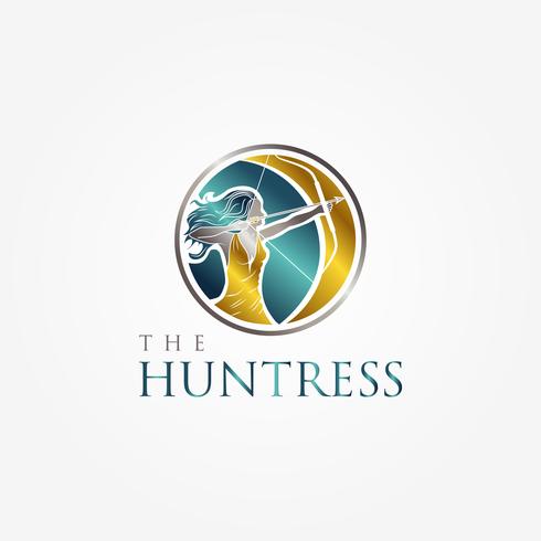 Metallic Huntress Archery Symbol vector