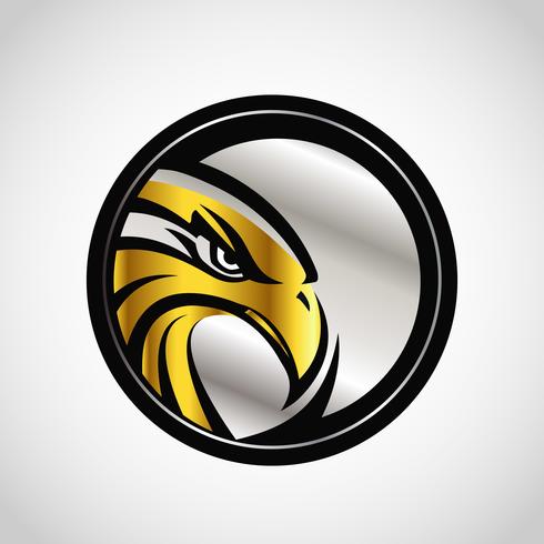 Gold and Silver Hawk Emblem vector