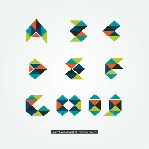 A through J Geometric Letters Logo Set vector