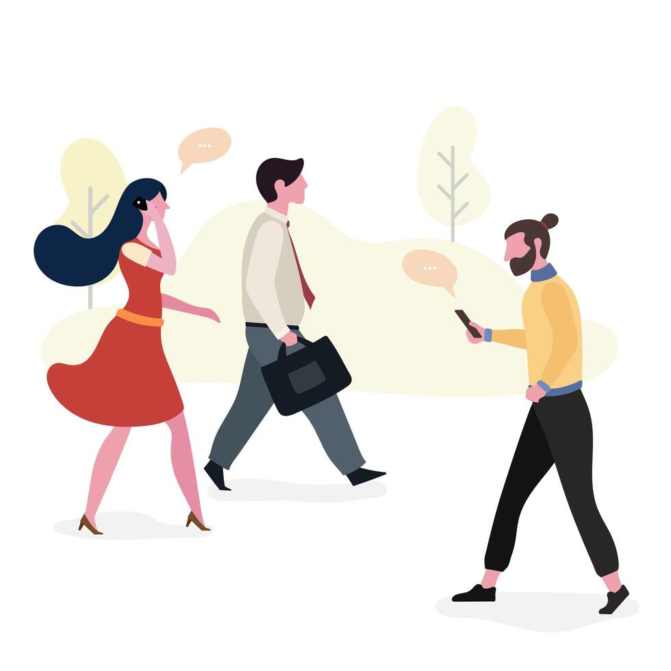 Working people walking to workspace vector