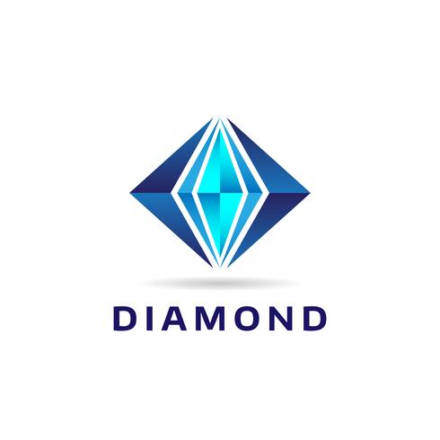 Logo en forma de diamante azul vector