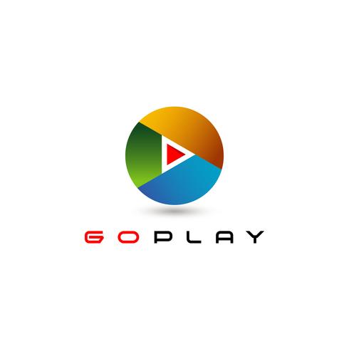 logotipo de media circular play vector