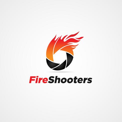 Camera Shutter with Flames vector