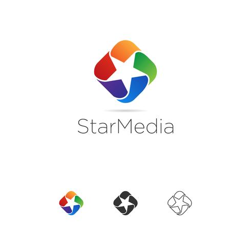 Negative Space Star Set vector