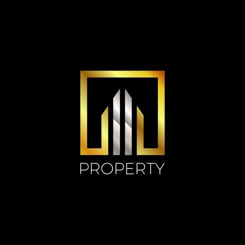 Modern Gold Silver Property Logo vector