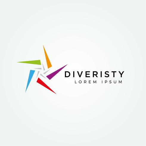 Logotipo colorido de diversidad de estrellas vector