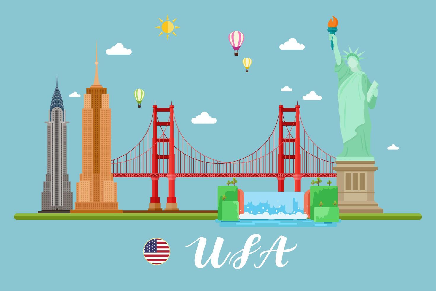 America Travel Landscape vector