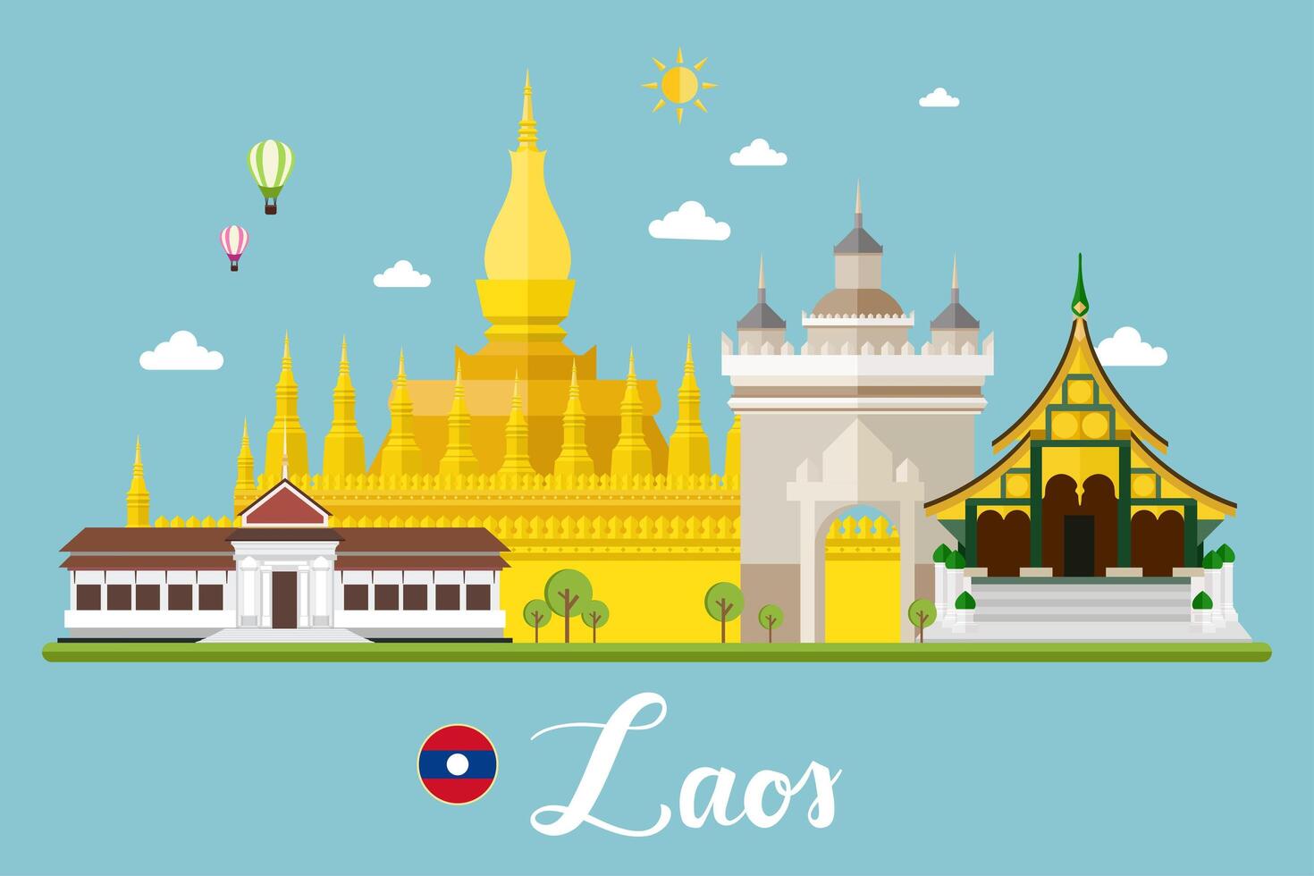 Laos Travel Landscape vector