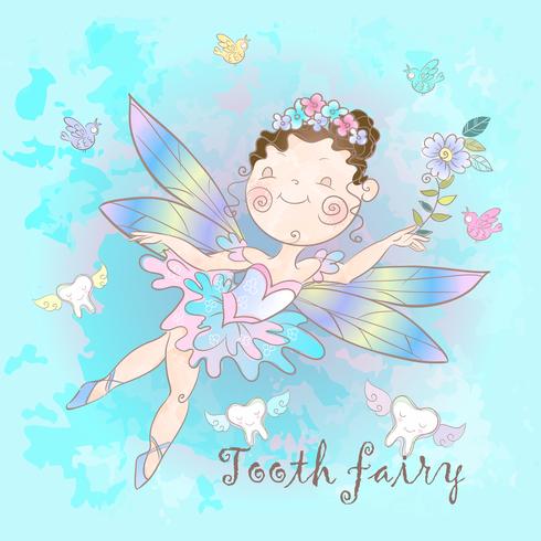 Tooth Fairy On Blue Background Download Free Vectors Clipart