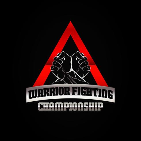 Dos puños en Triangle Fighting Logo vector