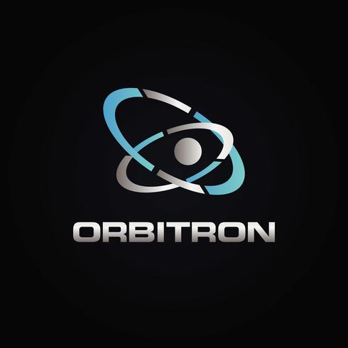 Logotipo de órbita metálica vector