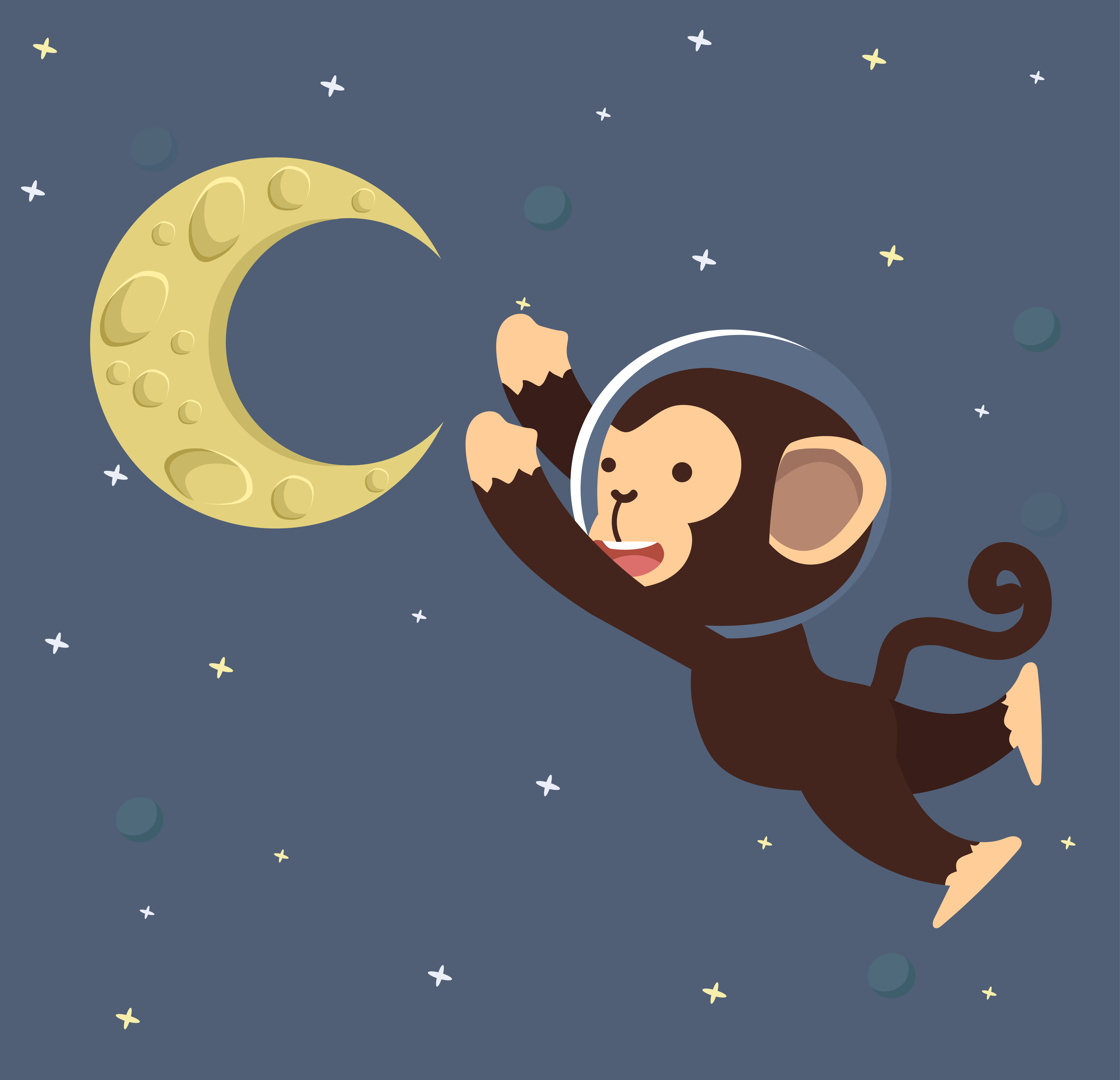 linda mono mono astronauta vector ilustración 22179267 Vector en Vecteezy