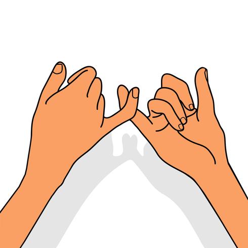 Hands to Pinky promise concept vector