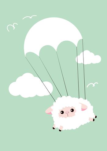 sheep on sky vector