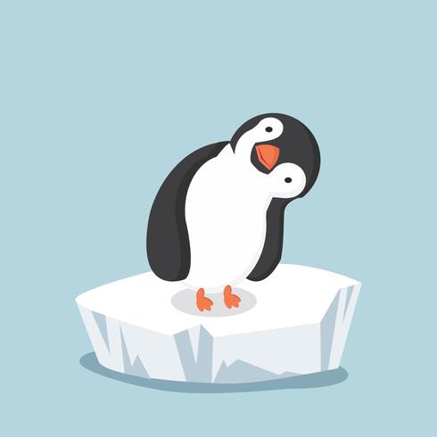 pingüino en témpano de hielo vector