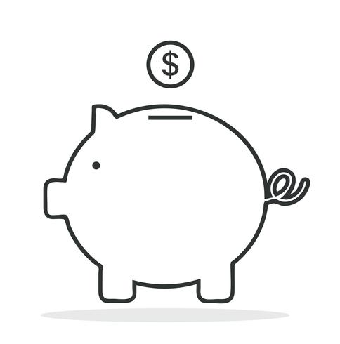 Piggy Bank outline vector icon