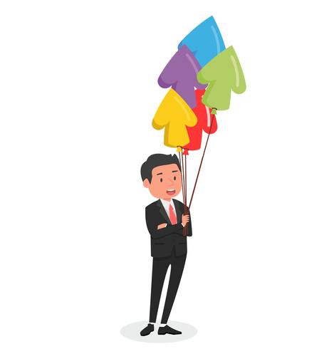 character design  businessman with balloon vector