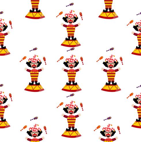 Cute circus clown  pattern vector