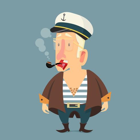 Capitan Lindo Personaje Marinero Vector En Vecteezy