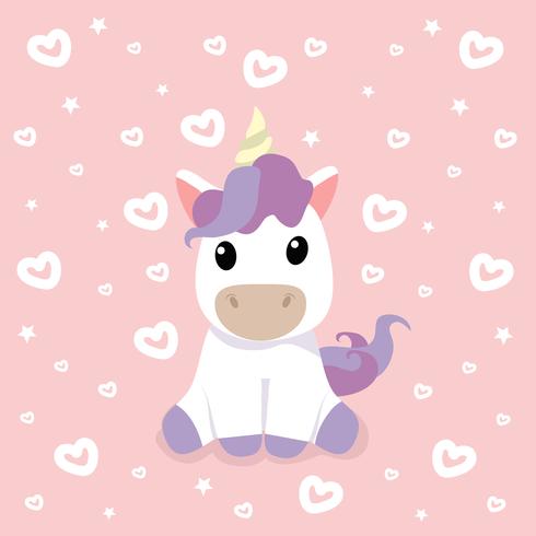 Vector de dibujos animados lindo unicornio