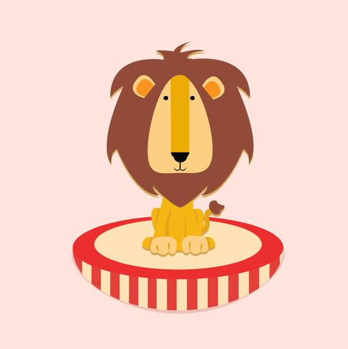 Circus Lion Illustration Children vector