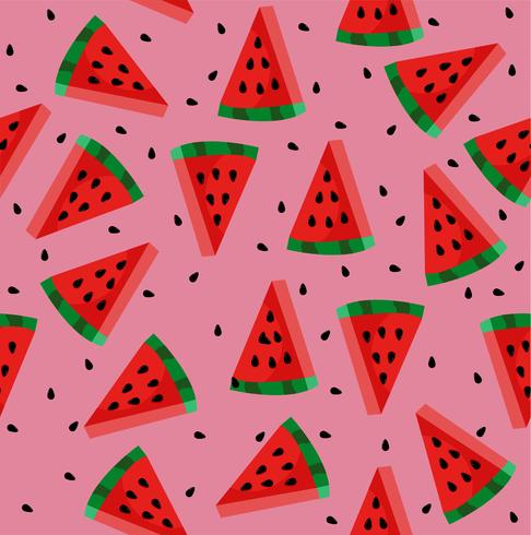 Watermelon with seeds pattern vector