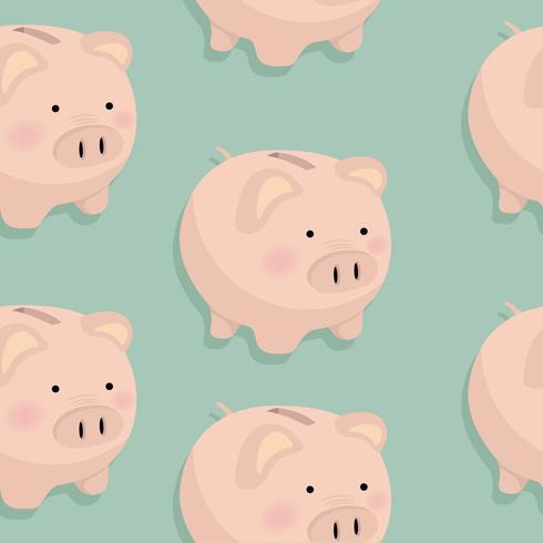 Piggy bank money pattern vector