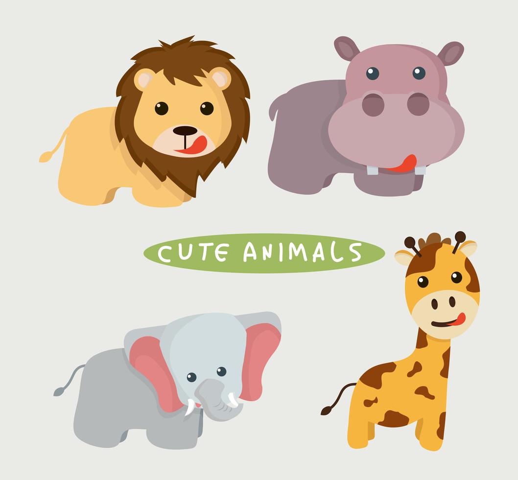 Cute animals vector 661219 Vector Art at Vecteezy