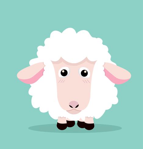 Cute cartoon little sheep vector