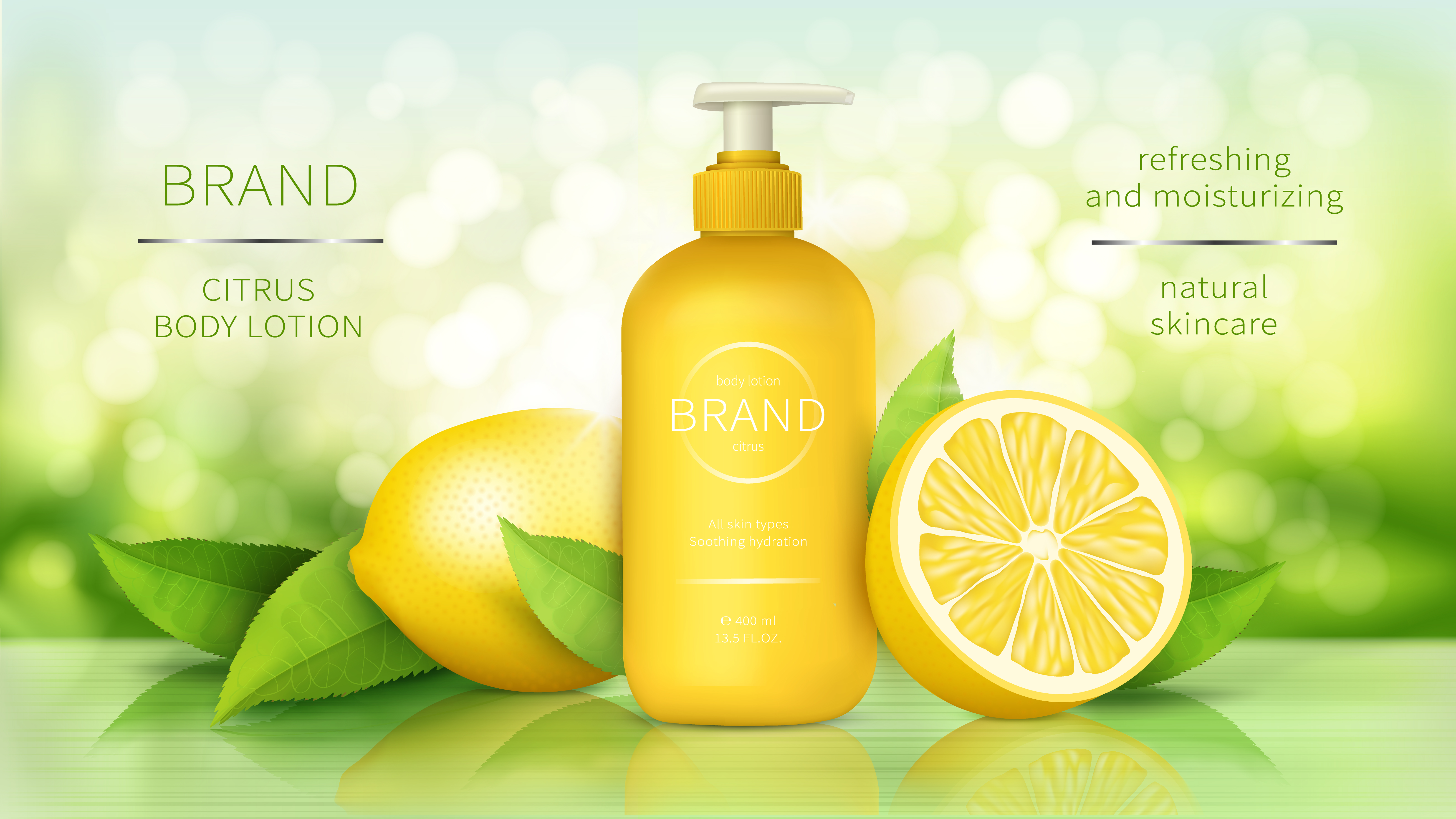 Body lotion with lemon Download Free Vectors, Clipart Graphics