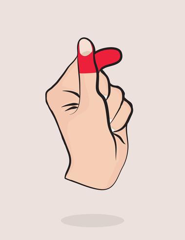 hand with sign mini hear vector