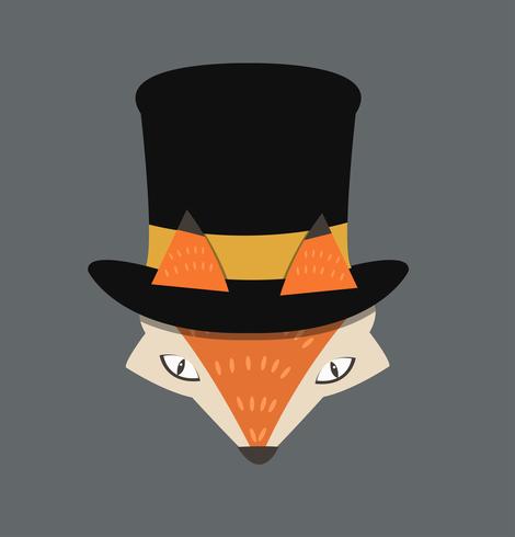 fox head with hat vector