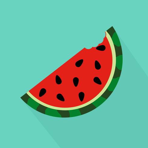 Watermelon bite taken off vector