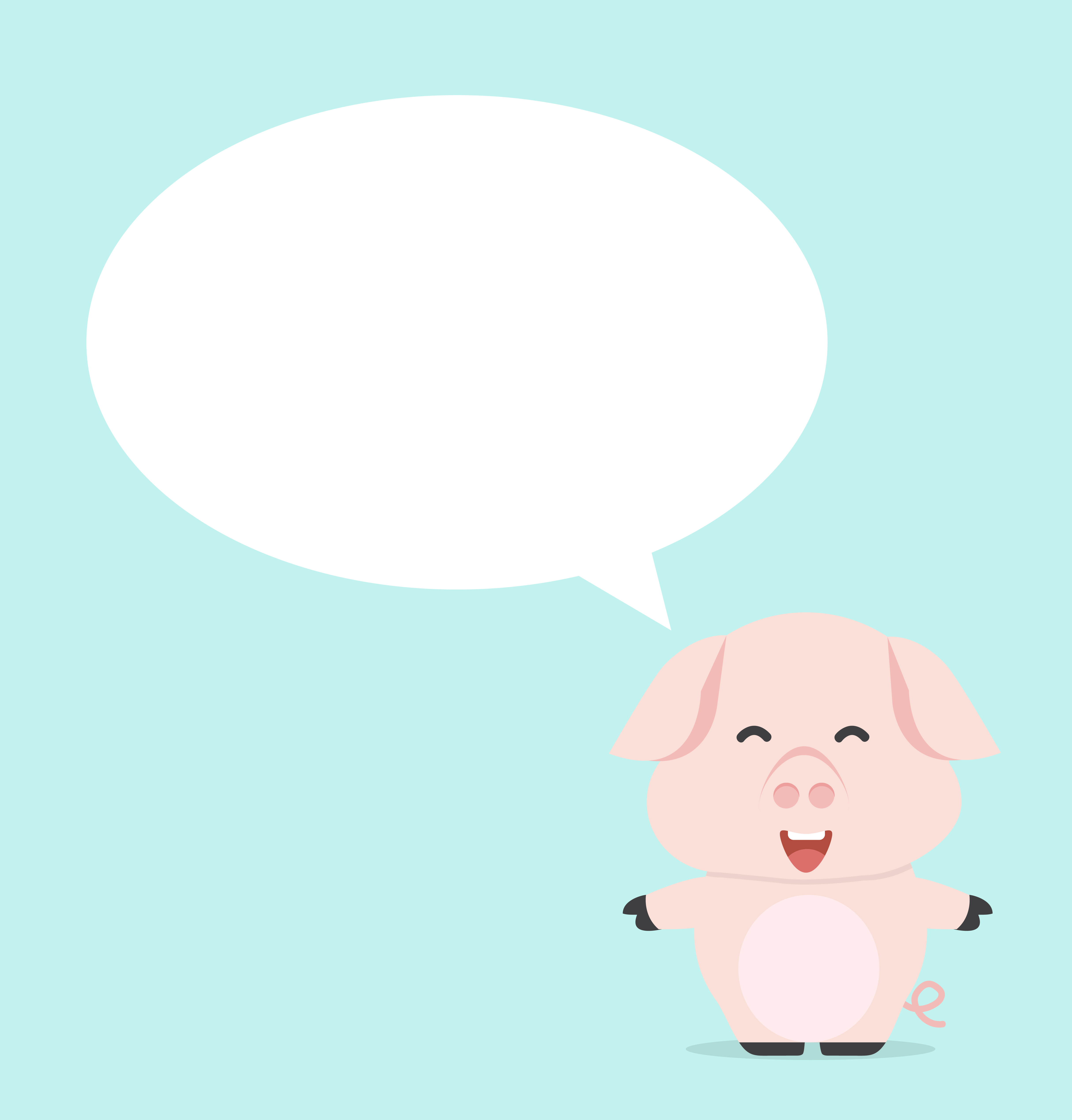 Download little baby pig thinking vector - Download Free Vectors ...