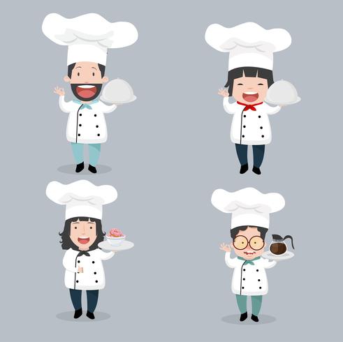 Set of chef characters  vector